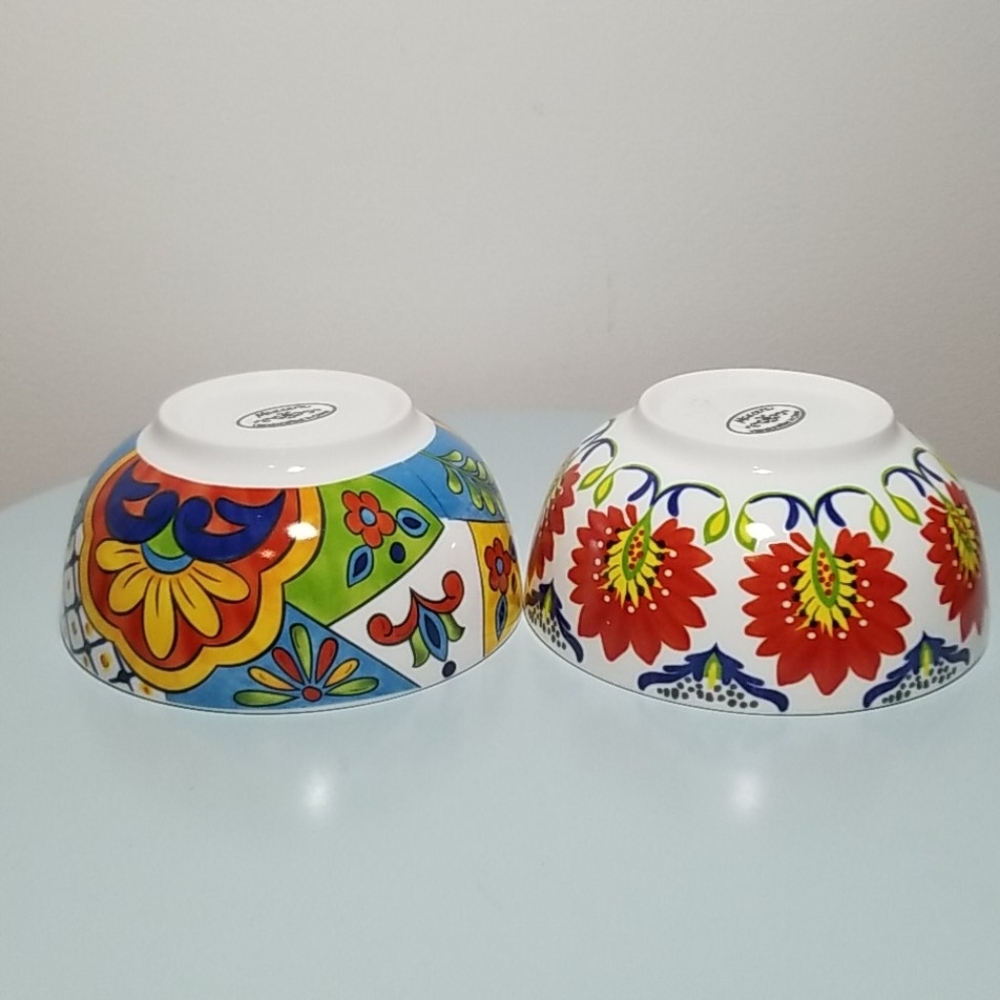 Maxcera Floral Design 6" Cereal Soup Ceramic Bowls - Picture 8 of 13